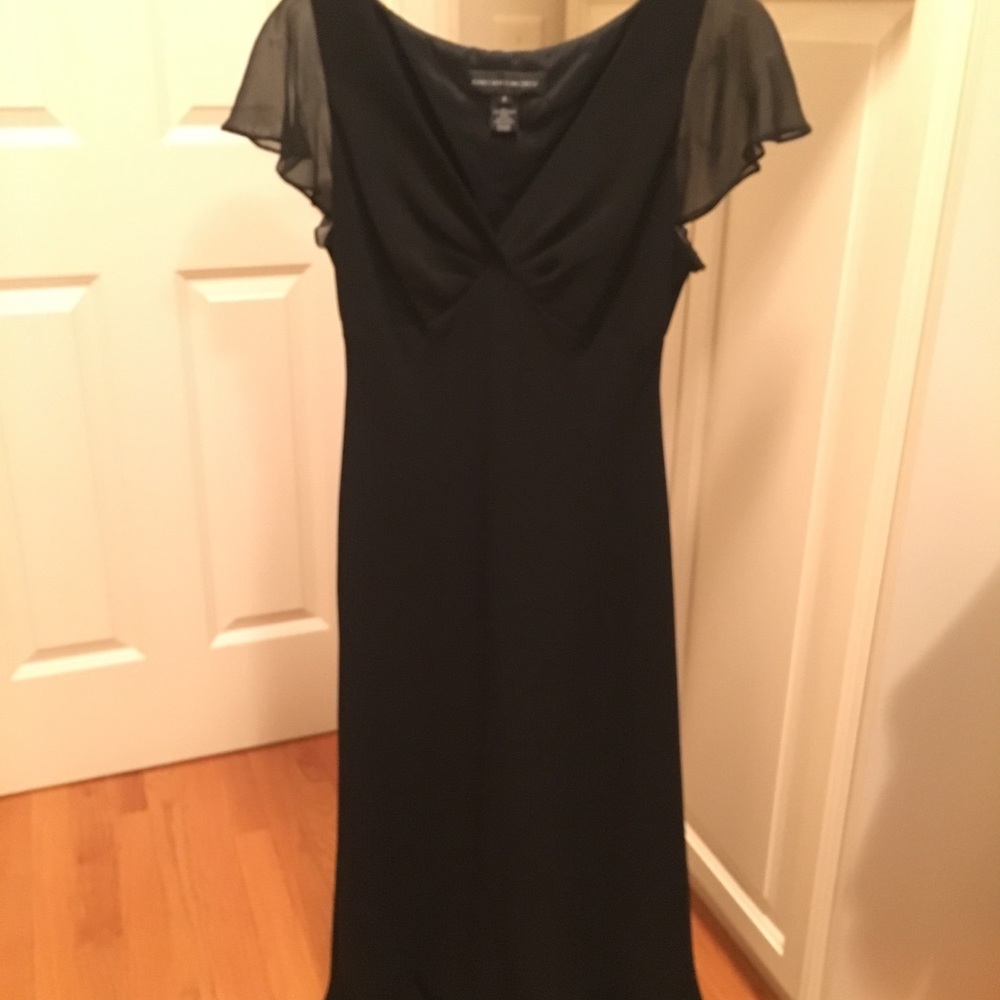 Jones New York full length black silk dress
